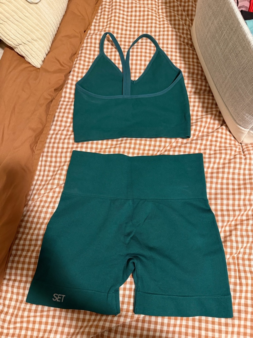 SET Active Deep Teal Seamless Sports Bra